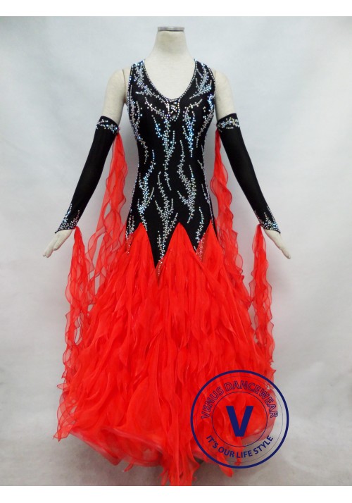 Red Competition Ballroom Dance Dress