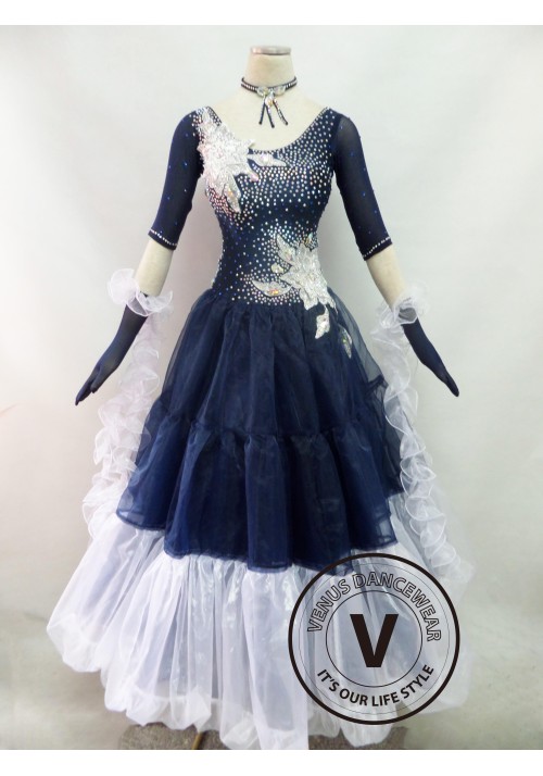 Navy Competition Ballroom Dance Dress