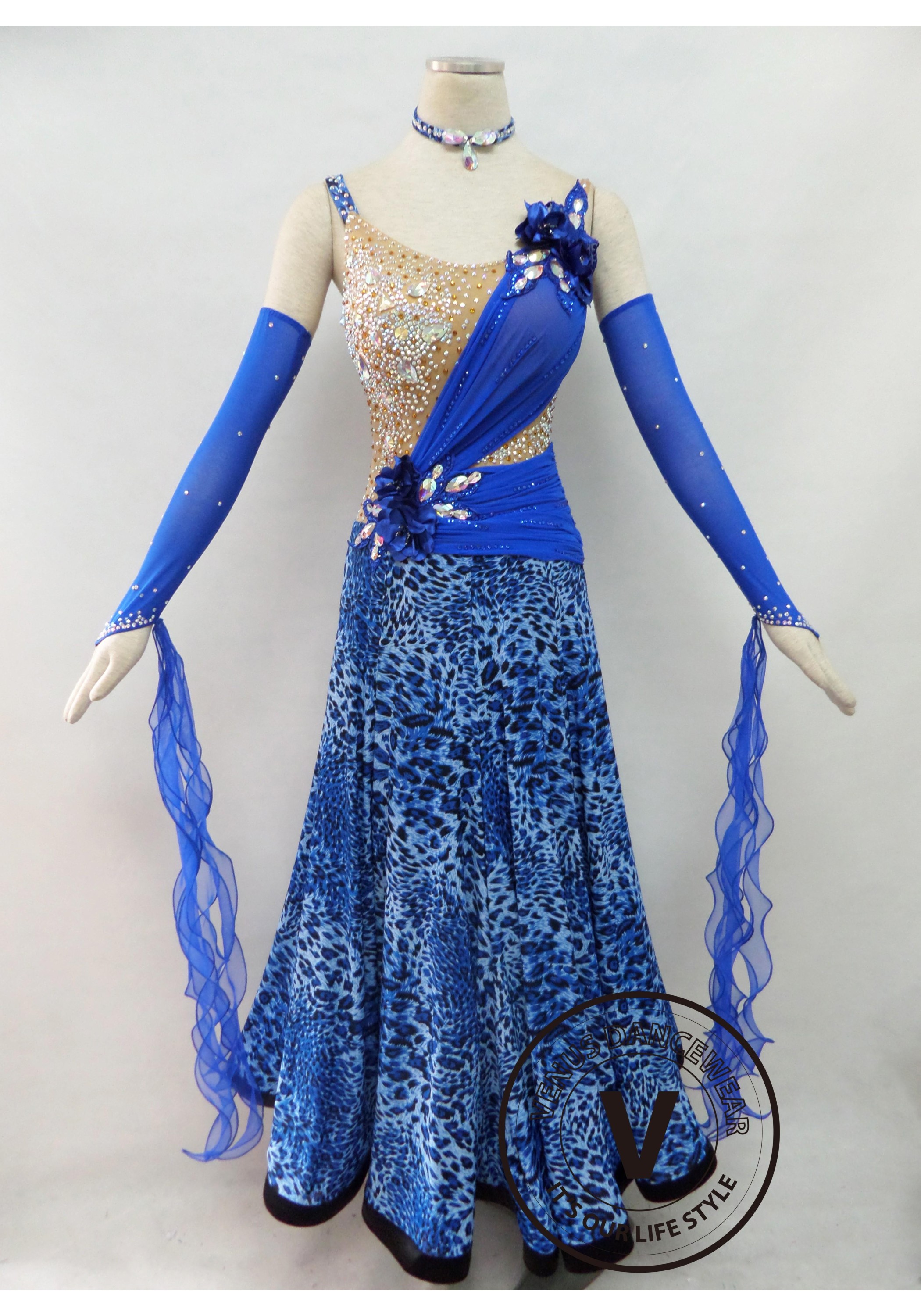 Blue Competition Ballroom Dance Dress