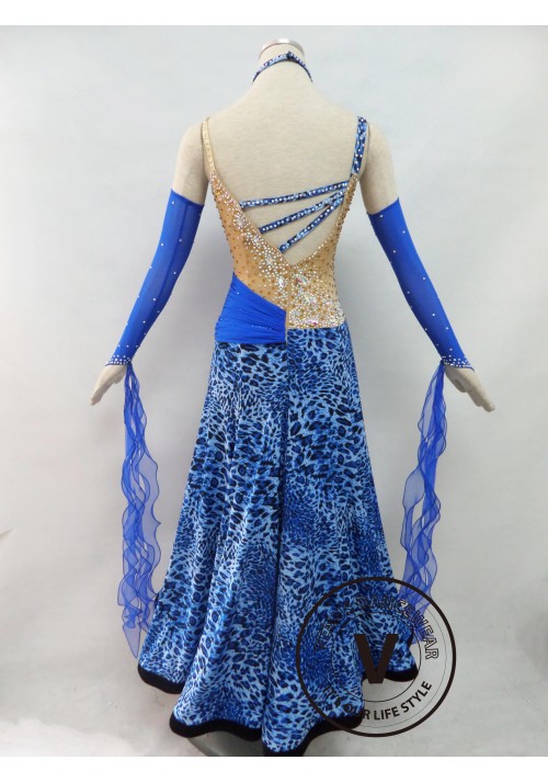 Blue Competition Ballroom Dance Dress