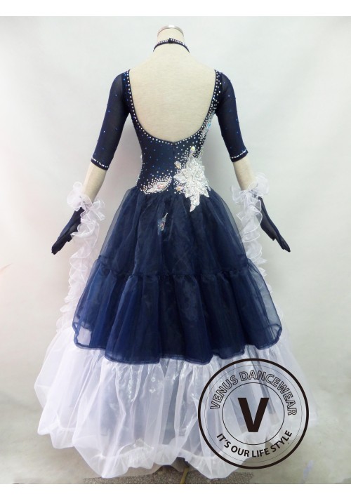 Navy Competition Ballroom Dance Dress