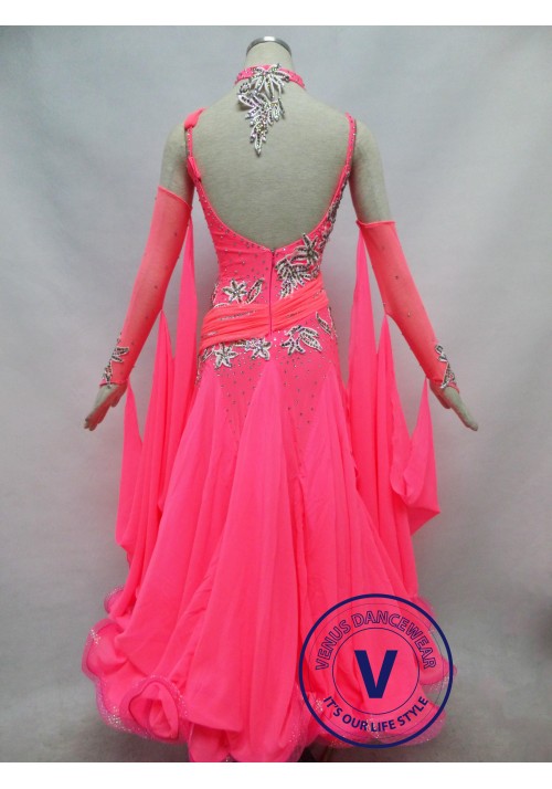 Dark Pink Competition Ballroom Dance Dress