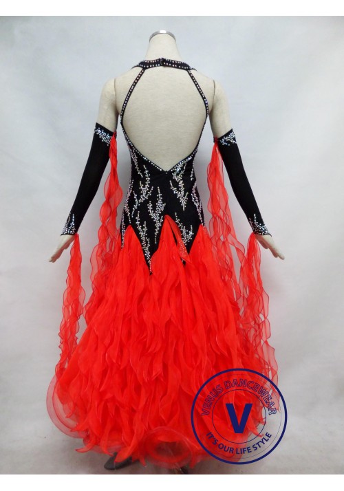 Red Competition Ballroom Dance Dress