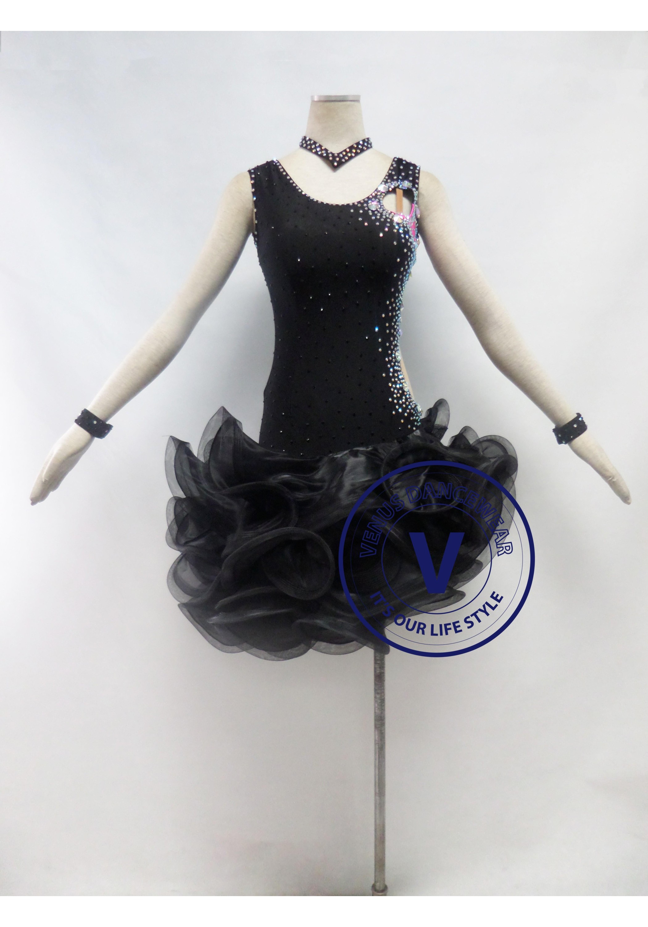 Black Competition Latin Dancing Dress