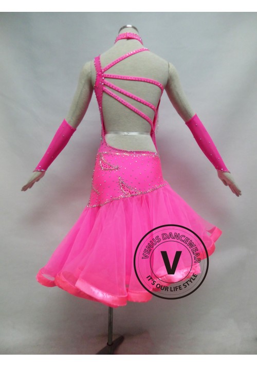 Pink Competition Latin Dancing Dress