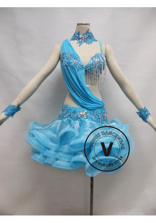 Babyblue Competition Latin Rhythm Dancing Dress