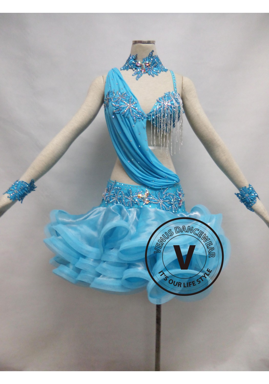 Babyblue Competition Latin Rhythm Dancing Dress