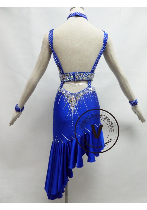 Royal Blue Competition Latin Rhythm Dancing Dress