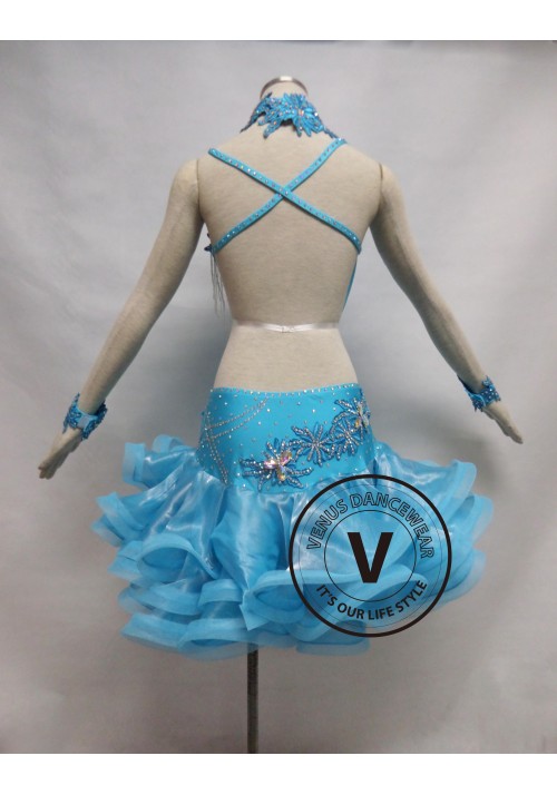 Babyblue Competition Latin Rhythm Dancing Dress