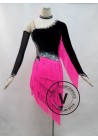 Pink Fringe Competition Latin Rhythm Dancing Dress