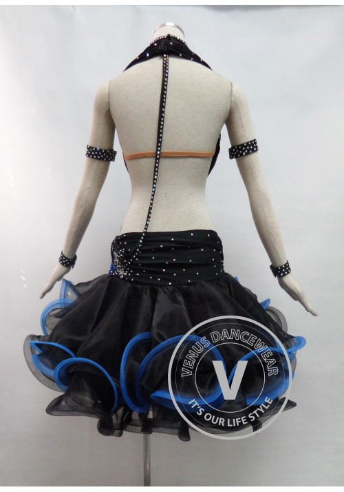 Black Competition Latin Rhythm Dancing Dress