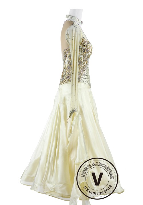 Ivory Imperial Style Standard Waltz Tango Competition Dress