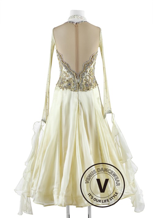 Ivory Imperial Style Standard Waltz Tango Competition Dress