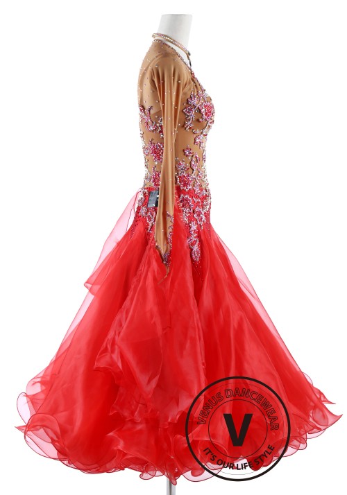 Scarlett Red Standard Foxtrot Waltz Quickstep Dress