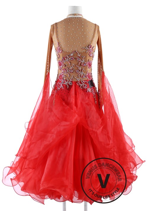 Scarlett Red Standard Foxtrot Waltz Quickstep Dress