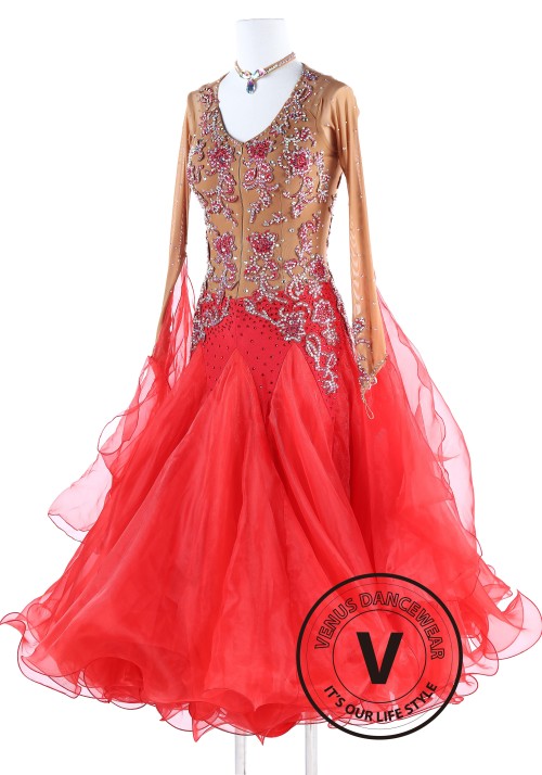 Scarlett Red Standard Foxtrot Waltz Quickstep Dress