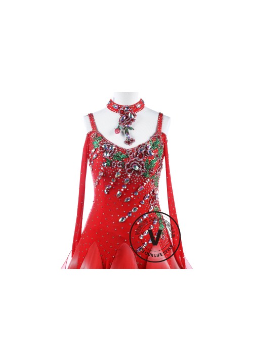 Lava Flame Standard International Foxtrot Waltz Quickstep Dress