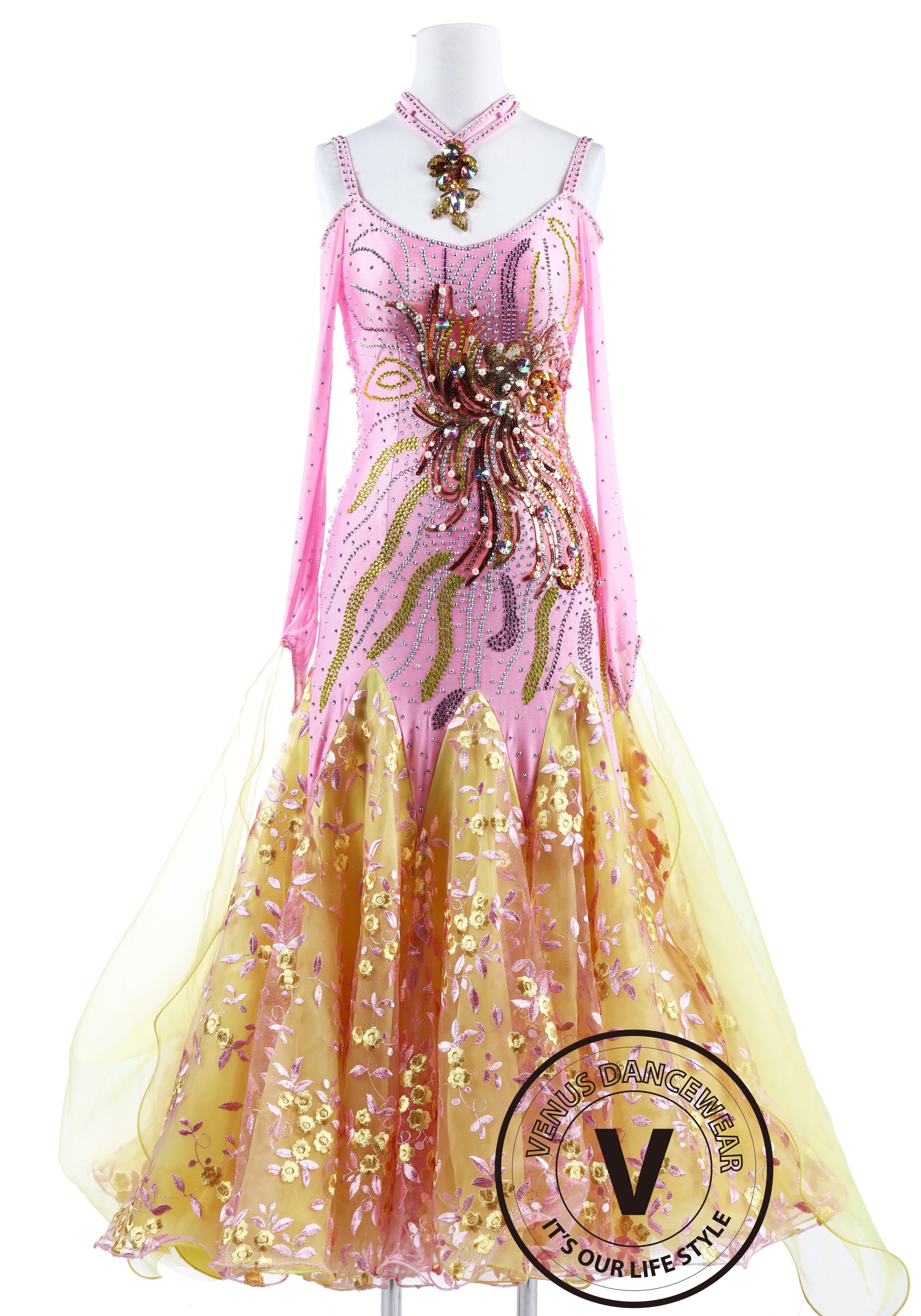 Colorful Fireworks Smooth Standard Foxtrot Waltz Quickstep Dress