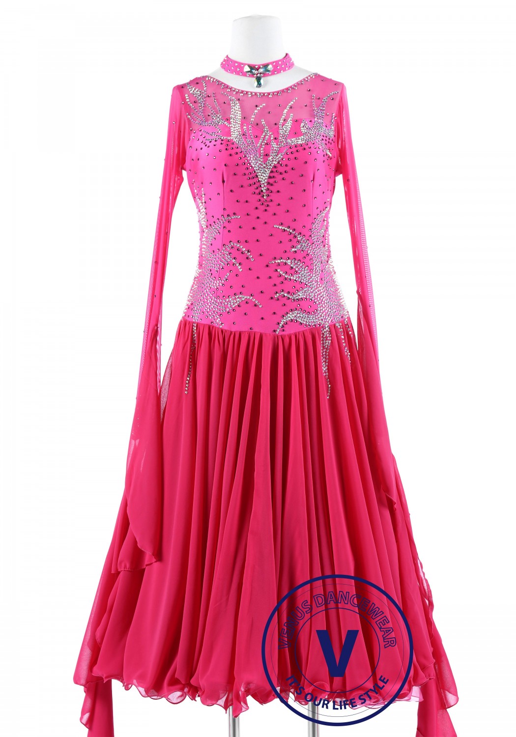 Pink Ice Standard Smooth Quickstep Foxtrot Dress Waltz