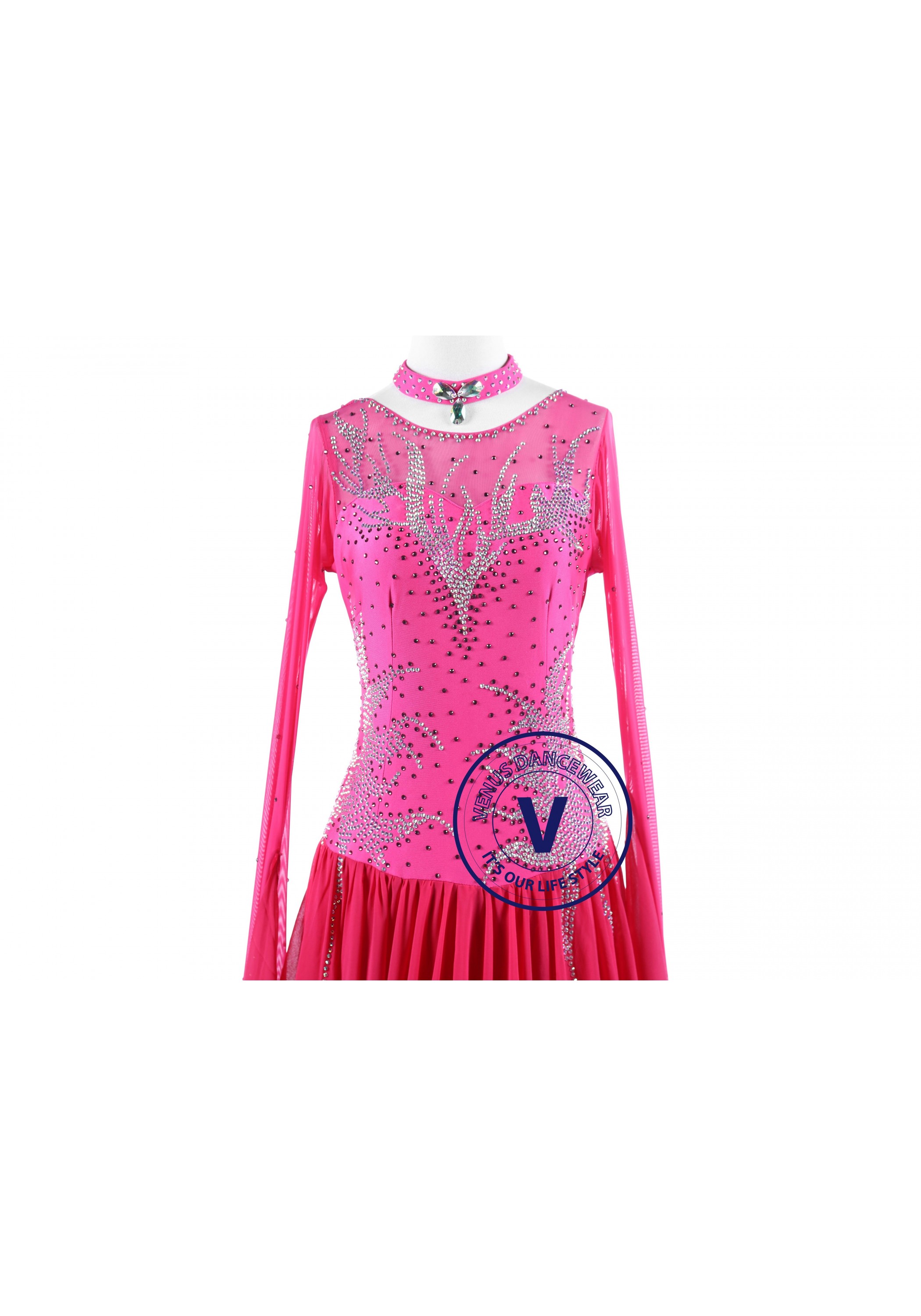 Pink Ice Standard Smooth Foxtrot Waltz Quickstep Dress