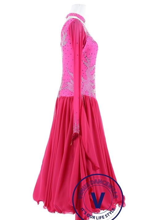 Pink Ice Standard Smooth Foxtrot Waltz Quickstep Dress