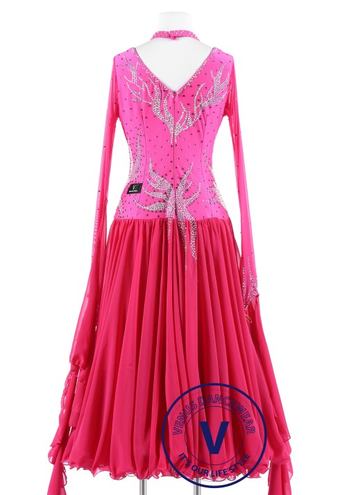 Pink Ice Standard Smooth Foxtrot Waltz Quickstep Dress