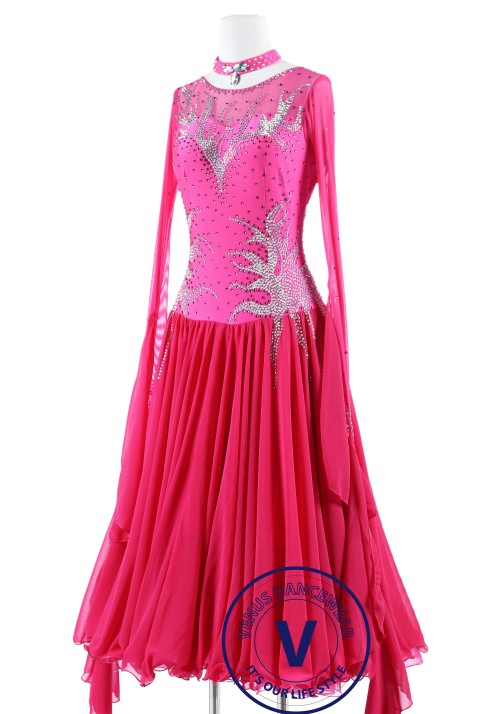 Pink Ice Standard Smooth Foxtrot Waltz Quickstep Dress