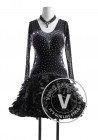 Black Cuckoo Tango Salsa Latin Rhythm Competition Dress