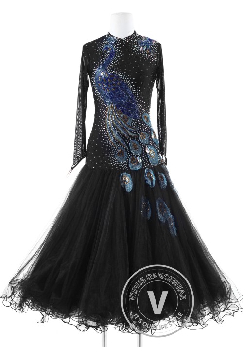 Peacock in Dark Standard  Foxtrot Waltz Quickstep Dress