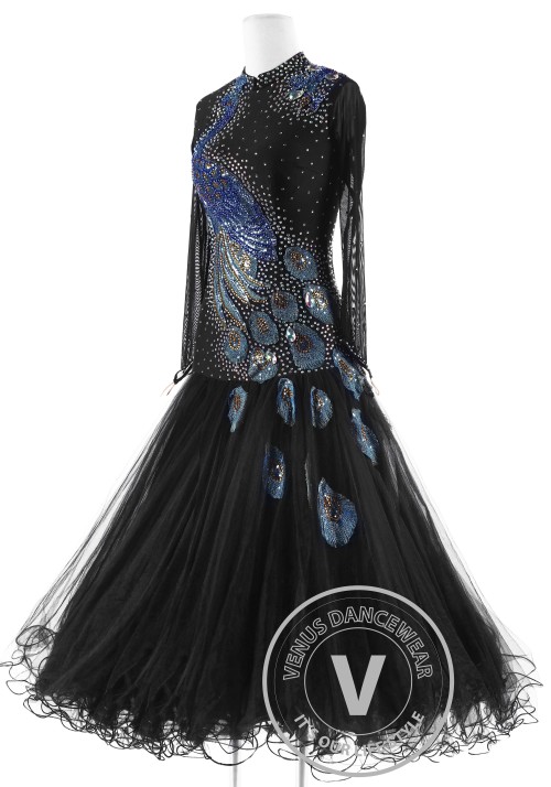 Peacock in Dark Standard  Foxtrot Waltz Quickstep Dress