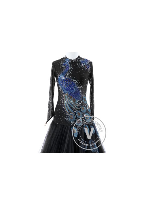 Peacock in Dark Standard  Foxtrot Waltz Quickstep Dress