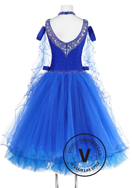 Royal Blue Princess Standard Foxtrot Waltz Quickstep Dress