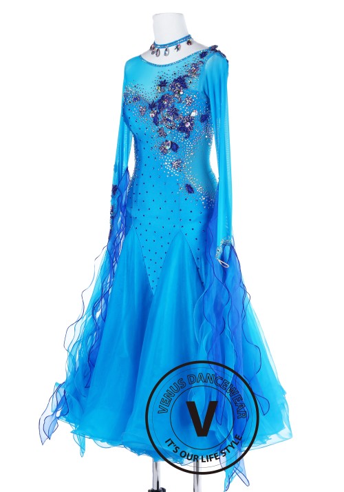 Blue Water Spirit Standard Foxtrot Waltz Quickstep Dress