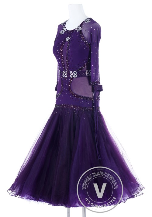 Plum Luxury Sexy Smooth Foxtrot Waltz Quickstep Dress