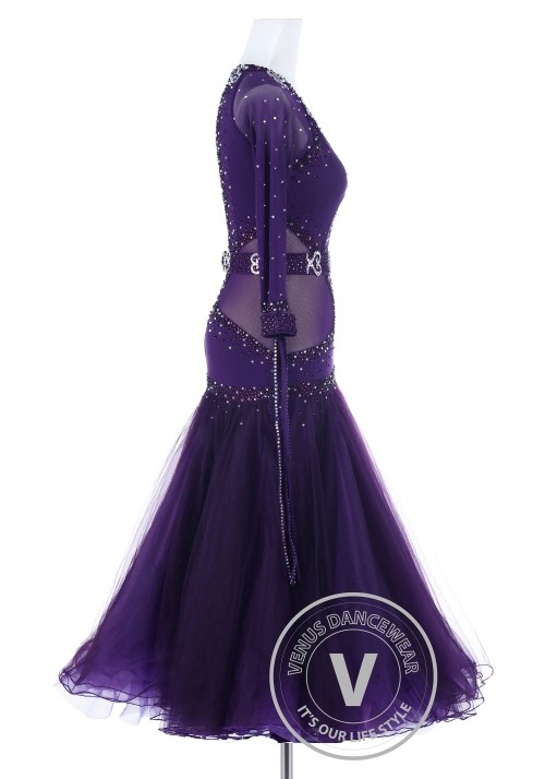 Plum Luxury Sexy Smooth Foxtrot Waltz Quickstep Dress