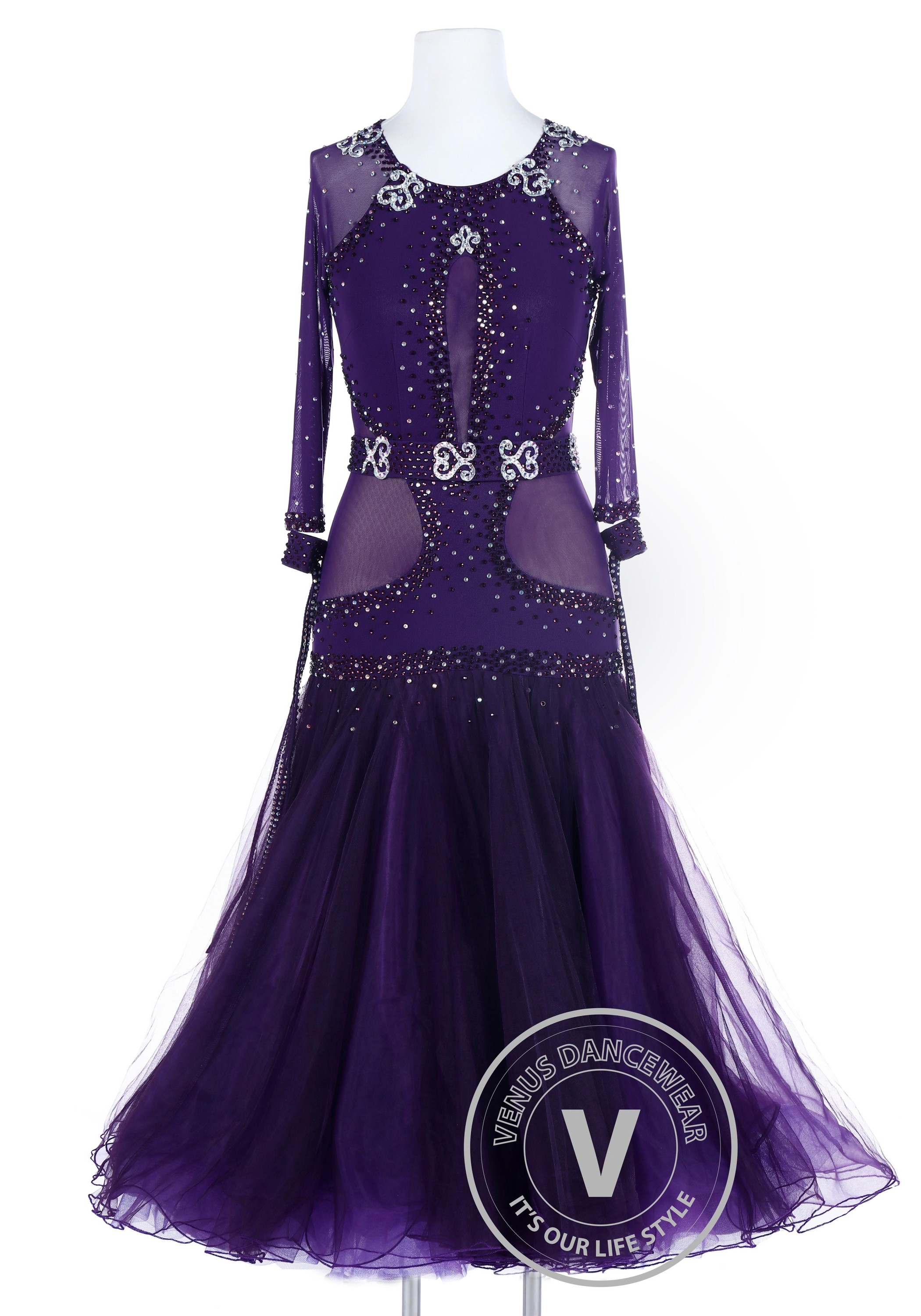 Plum Luxury Sexy Smooth Foxtrot Waltz Quickstep Dress