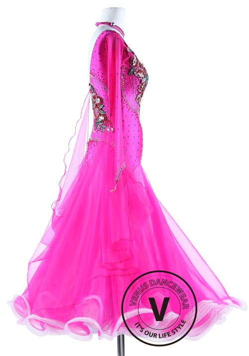 Pink Luxury Competition Foxtrot Waltz Quickstep Dress