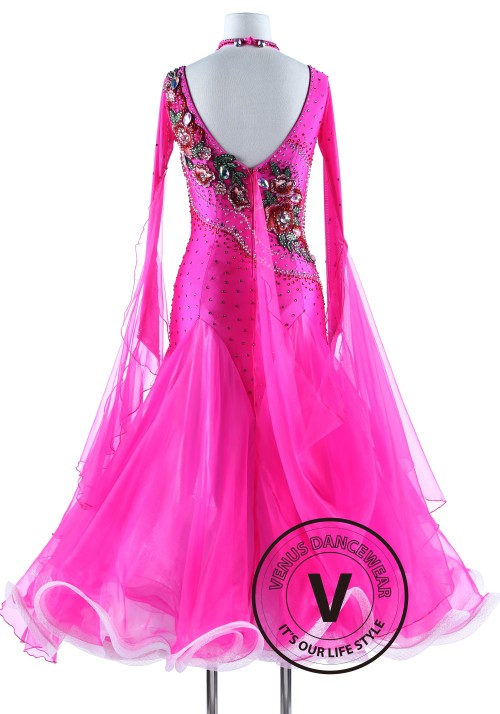 Pink Luxury Competition Foxtrot Waltz Quickstep Dress