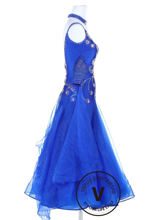 Royal Blue Elegant Smooth Competition Foxtrot Waltz Quickstep Dress