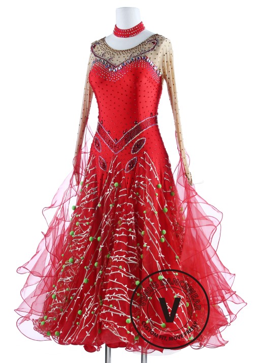 Christmas Style Standard Foxtrot Waltz Quickstep Competition Dress