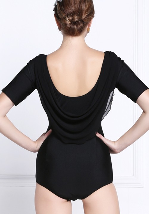 Short Sleeve Luxury Crepe Leotard