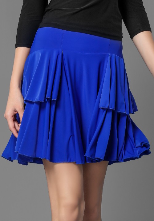 Latin Crepe Pleated Ruffle Dance Skirt