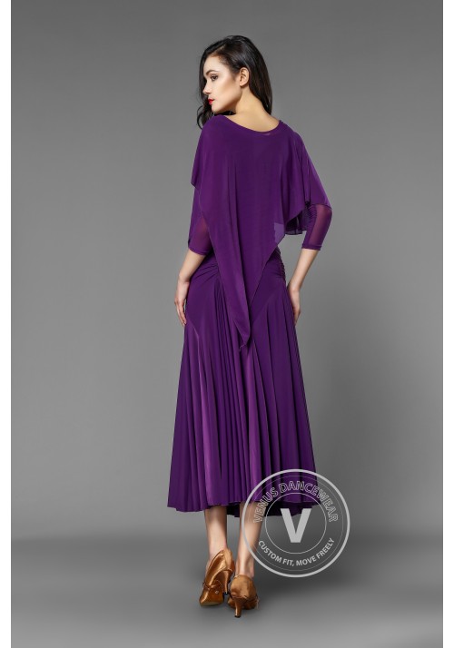 Luxury Fuchsia Crepe Long Cape Top