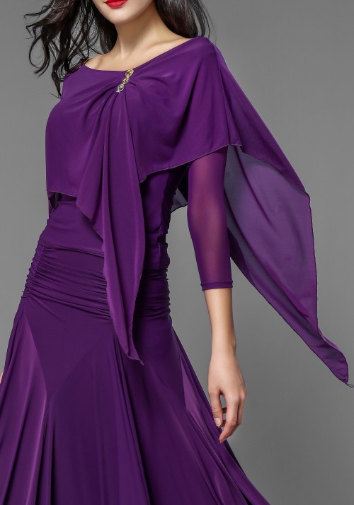 Luxury Fuchsia Crepe Long Cape Top