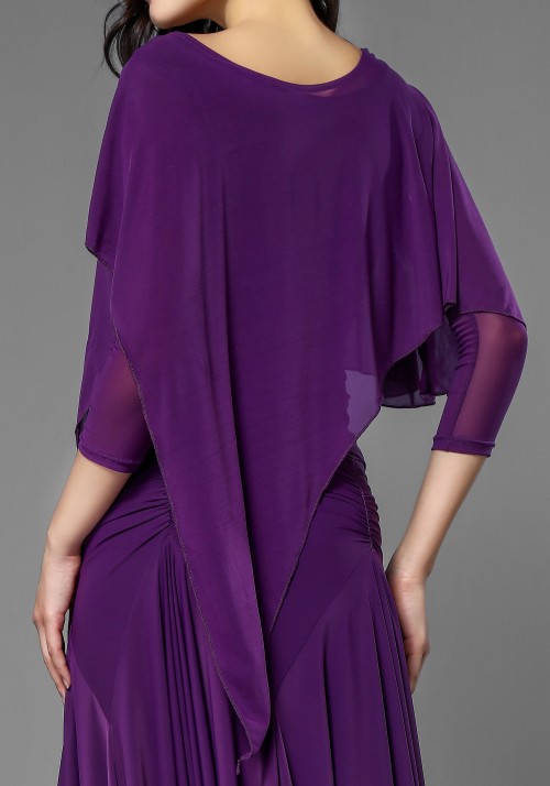 Luxury Fuchsia Crepe Long Cape Top