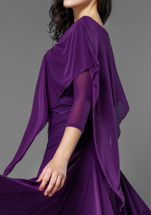 Luxury Fuchsia Crepe Long Cape Top