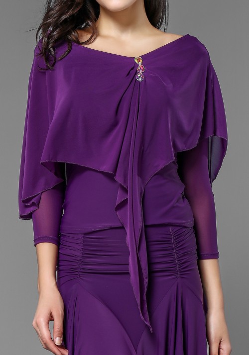 Luxury Fuchsia Crepe Long Cape Top