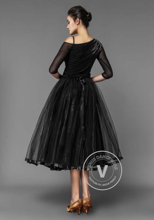 Black Organdy Ballroom Puffy Skirt