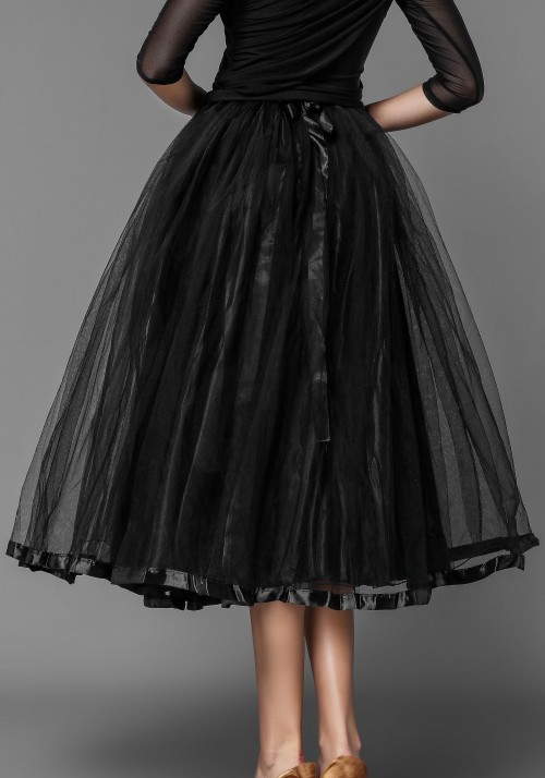 Black Organdy Ballroom Puffy Skirt