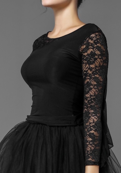 Black Lace and Luxury Crepe Top